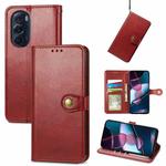 For Motorola Edge X30 Solid Color Leather Buckle Phone Case(Red)