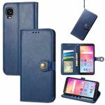 For TCL A509DL / A3 Solid Color Leather Buckle Phone Case(Blue)