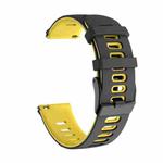 For Huawei Watch GT2 42mm 20mm Mixed-Color Silicone Watch Band(Black+Yellow)