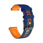 For Huawei Watch GT2 42mm 20mm Mixed-Color Silicone Watch Band(Dark Blue+Orange)