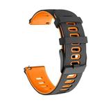 For Huawei Watch 3 22mm Mixed-Color Silicone Watch Band(Black+Orange)