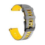 For Huawei Watch GT 42mm / 46mm 22mm Mixed-Color Silicone Watch Band(Grey+Yellow)