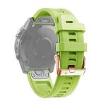 For Garmin Fenix 7S 20mm Rose Gold Buckle Silicone Watch Band(Green)