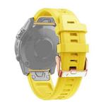 For Garmin Fenix 6S 20mm Rose Gold Buckle Silicone Watch Band(Yellow)