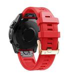 For Garmin Fenix 5S Plus 20mm Rose Gold Buckle Silicone Watch Band(Red)