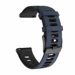 For Samsung Galaxy Watch 4 44mm 20mm Mixed-Color Silicone Watch Band(Dark Blue Black)