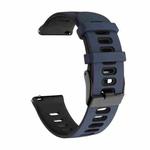 For Samsung Galaxy Watch 4 Classic 46mm 20mm Mixed-Color Silicone Watch Band(Dark Blue Black)