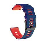 For Samsung Galaxy Watch 3 41mm 20mm Mixed-Color Silicone Watch Band(Dark Blue Red)