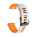 For Samsung Galaxy watch 42mm 20mm Mixed-Color Silicone Watch Band(White Orange)