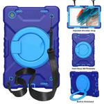 For Samsung Galaxy Tab A8 10.5 2021 X200 / X205 360 Rotation PC+Silicone Tablet Case with Shoulder Strap(Navy+Blue)