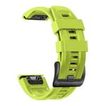 For Garmin Fenix 6X 26mm Silicone Sport Pure Color Watch Band(Lime)