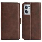 For OnePlus Nord CE 2 5G Dual-side Magnetic Buckle Leather Phone Case(Brown)