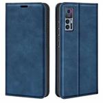 For TCL 30 5G / 30+ Retro-skin  Magnetic Suction Leather Phone Case(Dark Blue)