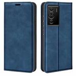 For ZTE Blade Z40 Pro Retro-skin Magnetic Suction Leather Phone Case(Dark Blue)