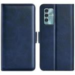 For ZTE Blade V40 Dual-side Magnetic Buckle Leather Phone Case(Dark Blue)