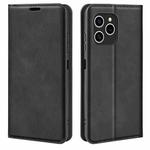 For Honor 60 SE 5G Retro-skin Magnetic Suction Leather Phone Case(Black)