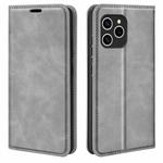 For Honor 60 SE 5G Retro-skin Magnetic Suction Leather Phone Case(Grey)