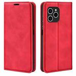 For Honor 60 SE 5G Retro-skin Magnetic Suction Leather Phone Case(Red)