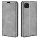 For OPPO A16E Retro-skin Magnetic Suction Leather Phone Case(Grey)