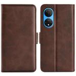 For Honor X7 Dual-side Magnetic Buckle Leather Phone Case(Brown)