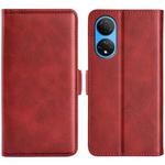 For Honor X7 Dual-side Magnetic Buckle Leather Phone Case(Red)