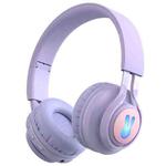 BT06C+ Children Head-mounted Cute Wireless Bluetooth Headset with Microphone & LED Light(Purple)
