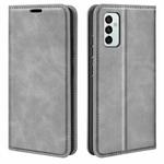 For Samsung Galaxy M23 5G Retro-skin Magnetic Suction Leather Phone Case(Grey)