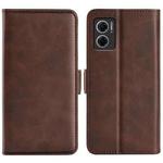 For Xiaomi Redmi Note 11E / Redmi 10 5G Dual-side Magnetic Buckle Leather Phone Case(Brown)