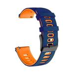 For Garmin Venu sq 20mm Mixed-color Silicone Watch Band(Dark Blue+Orange)