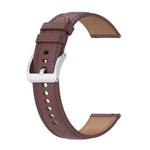 For Garmin Vivoactive 3 Embossed Genuine Leather Watch Band(Dark Brown)