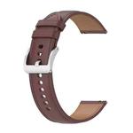 For Garmin Venu sq Embossed Genuine Leather Watch Band(Dark Brown)