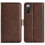 For Sony Xperia 10 IV Dual-side Magnetic Buckle Horizontal Flip Leather Phone Case(Brown)