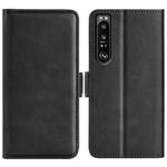 For Sony Xperia 1 IV Dual-side Magnetic Buckle Leather Phone Case(Black)