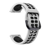 For Garmin Move Luxe 20mm Mixed-color Silicone Watch Band(White Black)