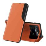 For Xiaomi Poco X4 Pro 5G Attraction Flip Holder Leather Phone Case(Orange)
