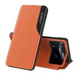 For Xiaomi Poco M4 Pro 4G Attraction Flip Holder Leather Phone Case(Orange)