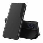 For OPPO Find X5 Side Display Flip Magnetic Leather Phone Case with Holder(Black)