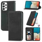 For Samsung Galaxy A73 5G Retro Skin Feel Magnetic Horizontal Flip Leather Phone Case(Black)