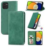 For Samsung Galaxy A03 Global 164mm Retro Skin Feel Magnetic Horizontal Flip Leather Phone Case(Green)