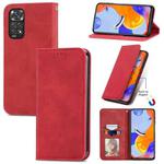 For Xiaomi Redmi Note 11 Pro Retro Skin Feel Magnetic Flip Leather Phone Case(Red)
