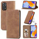 For Xiaomi Redmi Note 11 Pro Retro Skin Feel Magnetic Flip Leather Phone Case(Brown)