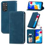For Xiaomi Redmi Note 11S Retro Skin Feel Magnetic Flip Leather Phone Case(Blue)