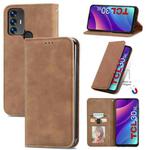 For TCL 30 SE Retro Skin Feel Magnetic Horizontal Flip Leather Phone Case(Brown)