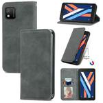 For Wiko Y52 Retro Skin Feel Magnetic Horizontal Flip Leather Phone Case(Gray)