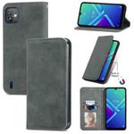 For Wiko Y82 Retro Skin Feel Magnetic Horizontal Flip Leather Phone Case(Gray)