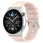 For Huawei Watch GT 3 Pro 46mm 22mm Protruding Head Silver Buckle Silicone Watch Band(Pink)