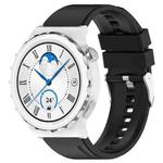 For Huawei Watch GT 3 Pro 43mm 20mm Protruding Head Silver Buckle Silicone Watch Band(Black)