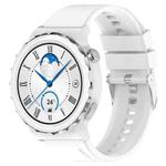 For Huawei Watch GT 3 Pro 43mm 20mm Protruding Head Silver Buckle Silicone Watch Band(White)