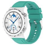 For Huawei Watch GT 3 Pro 43mm 20mm Protruding Head Silver Buckle Silicone Watch Band(Green)