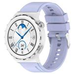 For Huawei Watch GT 3 Pro 43mm 20mm Protruding Head Silver Buckle Silicone Watch Band(Purple)